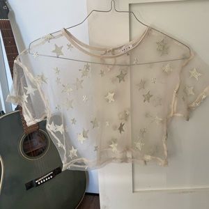 Sheer Star Crop Top